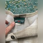 American Eagle Vintage Outfitters tan brown plaid thermal henley, size small Photo 5