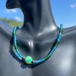 Green/Blue floral necklace set Photo 1