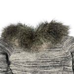 Coldwater Creek Women's Gray Faux Fur One Button Long Sleeve Cardigan Large Photo 6