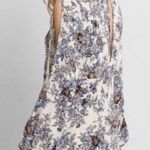 American Eagle  OUTFITTERS Dress Cold Shoulder Blue Floral Boho Long Sleeve XS Photo 1