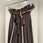 Xhilaration Black & Brown Vertical Striped Belted Paperbag Waist Pants - XS Photo 4