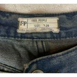 Free People  Women’s Button Fly Distressed Denim Shorts 26 Dark Blue Boho Casual Photo 4