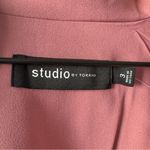 Torrid Studio Crepe Notch Collar Blazer in Mesa Rose Long Sleeve Open Front Pink Photo 5