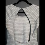 Madison Square gray and white striped backless dress Size L Photo 4