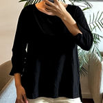 Eileen Fisher  viscose top size M black crew neck Photo 0