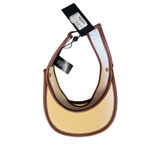 Brand New Rag and Bone Women's Natural Lamb Leather Linen Isla Wide Brim Visor Tan Photo 2