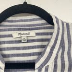 Madewell  Blue and White Tie Front 3/4 Sleeve Shirt- size‎ M Photo 4