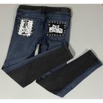 Black Blue ‘The Bouncing Souls’ ‘Sex Pistols’ Punk Rock Band Patches Studded Stretch Denim Jeans Pants Jeggings Bottoms Size 8 ⛓ Photo 5