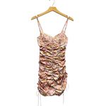For Love & Lemons Gardenia Corset Satin Floral Ruched Mini Dress size Small Pink Photo 6
