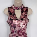 Mi ami Soft Grunge Velvet Mini Skater Dress Womens XS Pink Romantic Floral Photo 1