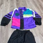 Lavon  Tracksuit Wind Breaker 80s Geometric 90s Cheerful Corp Purple Black Retro Photo 1