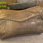 Lauren Merkin Laura Merkin women's Green textured leather clutch purse Photo 0