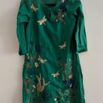 Limelight  Green Dress with Dragon Fly and Floral Embroidery Size Small Photo 0
