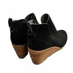 Toms  Kallie Womens 8 Black Suede Booties Stack Wedge Heel Casual Ankle Boots New Photo 4