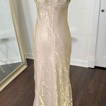 Rhapsody , Paper Tag Made in USA Early 2000's Gold Ethereal Beaded Prom Dress S Photo 0