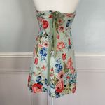 Nanette Lepore Size 4 Belle Fleur Strapless Floral Dress Tie Pockets Linen Silk Photo 9