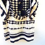 Unbranded Womens medium all knit crotchet white black ruffle sleeve unique top Photo 3