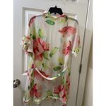 In Bloom Lingerie Cover Robe Floral Sheer L ROMANTIC FLOWERS EDGE Size L Photo 7