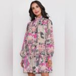 NWOT Fate Pink and Gray Floral Dress Photo 12