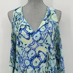Lilly Pulitzer  Benicia Tunic Dress Cold Shoulder Size XS Indigo Sunset Swim Photo 2