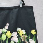 Victoria Beckham  Black Floral Mini Short Zip Fun Preppy Flirty Skirt Plus 2X Photo 3
