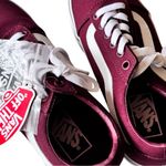 Vans   Canvas and Burgundy and White Lace Up Sneakers Sz 6.5 New With Tag Photo 2