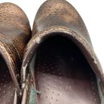Dansko  Bronze‎ Brown Textured Crackle Leather Clogs Wood Grain Look Heel EU 39 Photo 6