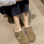 Winter outdoor leather cotton slippers Brown Size 6.5 Photo 0