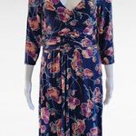 Anthropologie  Maeve Heppel Blue Ruched Midi Dress Size Small Photo 0