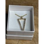 Gold Chain Necklace With Rhinestone Triangle Pendant Photo 6