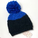 Free People  Cozy Up Pom Beanie blue black NWT Photo 0