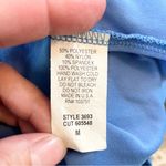 Dress Barn Y2K Blue Sequin Mesh Top M Sparkle Stretch Scoop Neck 3/4 Sleeve USA Photo 7