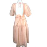 Free People  Hailey Dress Size 4 Beautiful Baby Pink Wrap front Midi Dress Photo 6