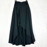 Halara  Breezeful High Waisted Skirt Size XS NEW Black High Low Ruffle Flowy Photo 3