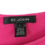 St. John  Knits Milano Knit Peplum Blouse in Bright Pink Scoop Neck Size 6 Wool Photo 2