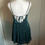 Urban Outfitters Strappy Back Cowl Neck A-Line Teal Velvet Burnout Mini Dress Photo 3