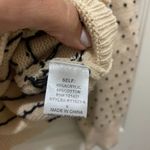 Ellison  Cream with Black Stitch Hearts Crew Neck Knit Sweater Small Photo 4