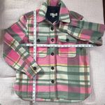 pink plaid pastel cabincore rustic chic oversized wool blend shirt jacket SM Photo 10