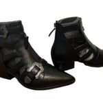 Nine West  ankle Boots leather motorcycle black NWCarrillo shoe zip boot Sz 8M Photo 6