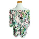 H&M Womens Pink Tropical Print Off Shoulder Top - Sz XS Photo 1