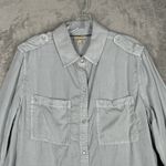 Anthropologie Holding Horses Shirt Womens Small Blue Chambray Pearl Snap Western Photo 3