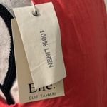 Elie Tahari Elite Tahari size XS island hibiscus tank top v-neck 100% linen embroidered new Photo 5