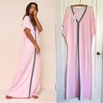 pitusa • Pima Abaya maxi dress Light Pink kaftan cover up caftan embroidered Size L Photo 6