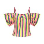 STAUD  Multi-Coloured Striped Ruby Top Size: S - Brand New Photo 1