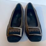 VANELI Nicci Leather Suede Ballet Flat w Buckle Detail Navy Gray Size 7M Blue Photo 1