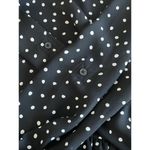 Loft  Polka Dot Long Sleeve Blouse Ruffle Hem Black/Ivory Size XS Photo 8