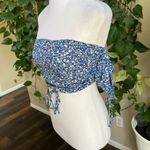 Lulus LULU’S Summer Vibes Blue Floral Print Off-the-Shoulder Crop Top | small Photo 6