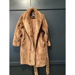 Revolve Apparis Bree Faux Fur Brown Wrap Coat Long Winter Jacket size XL Photo 4