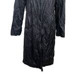Eileen Fisher Rumpled Trench Coat Women’s Size Small Black Cotton Nylon Metallic Photo 3