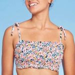Xhilaration smocked floral print strappy back bikini top size small Photo 0